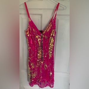 Club Exx Pink Sequin Dress, Dollskill